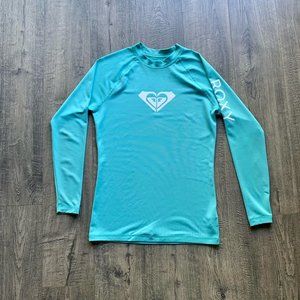 Roxy Swim Shirt Rash Guard Turquoise Blue